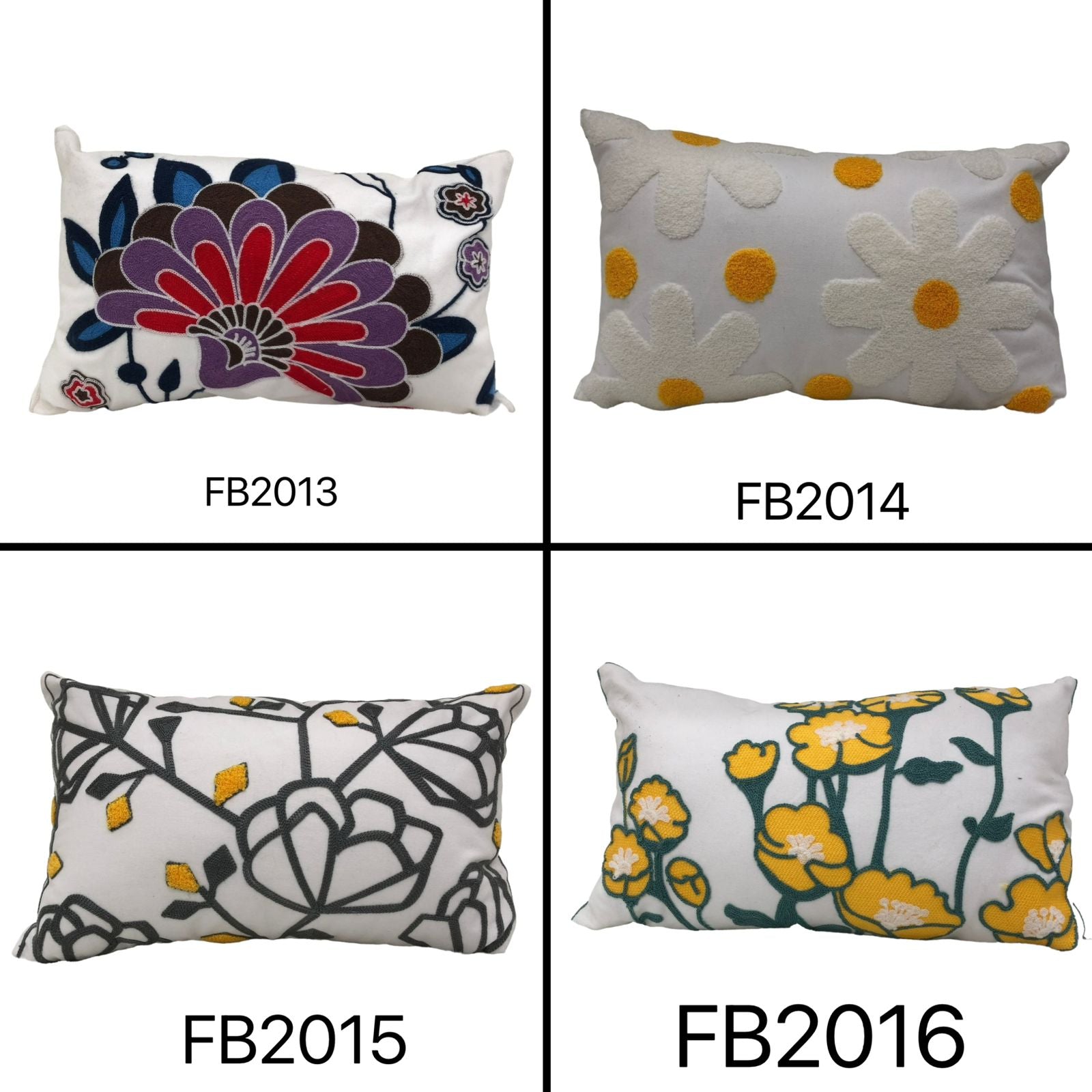 Fundas de cojines bordados 30x50cm