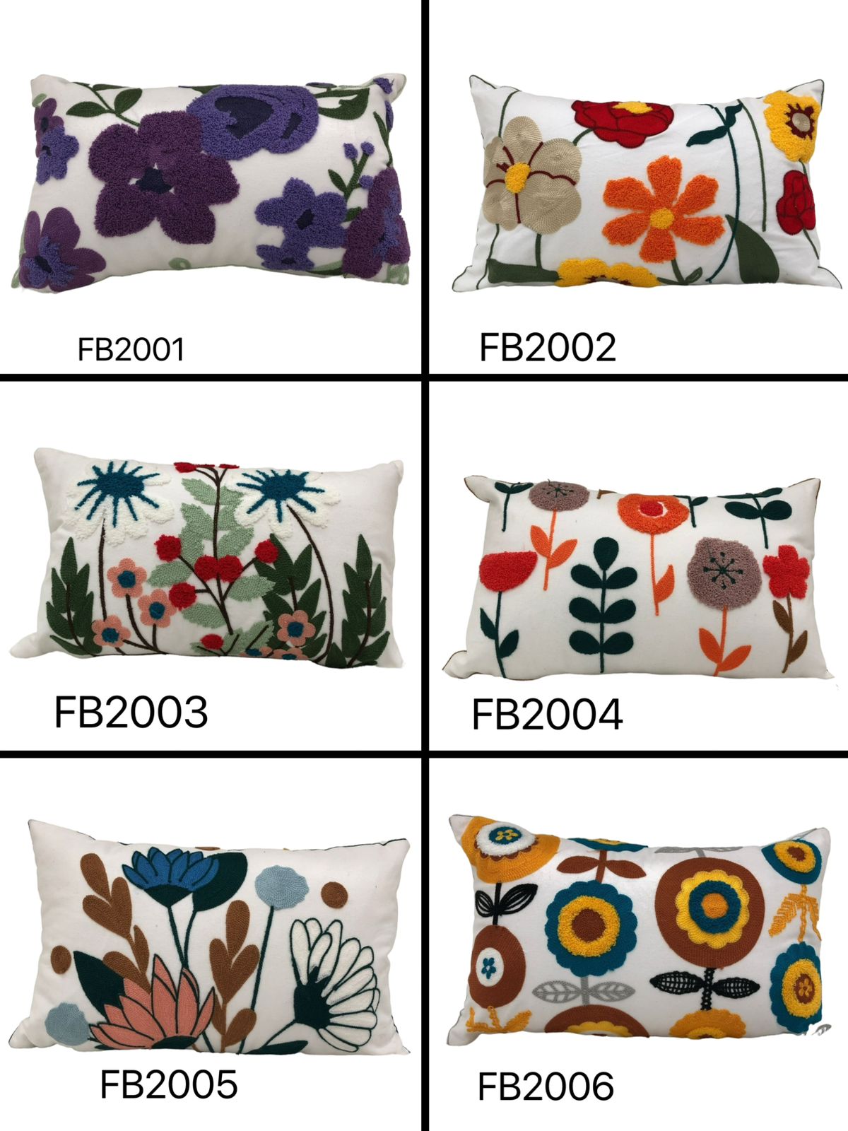 Fundas de cojines bordados 30x50cm