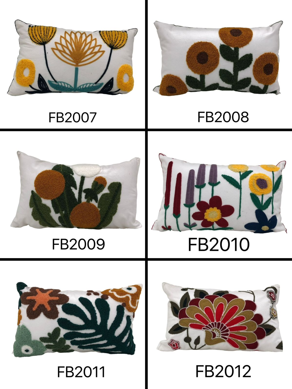 Fundas de cojines bordados 30x50cm