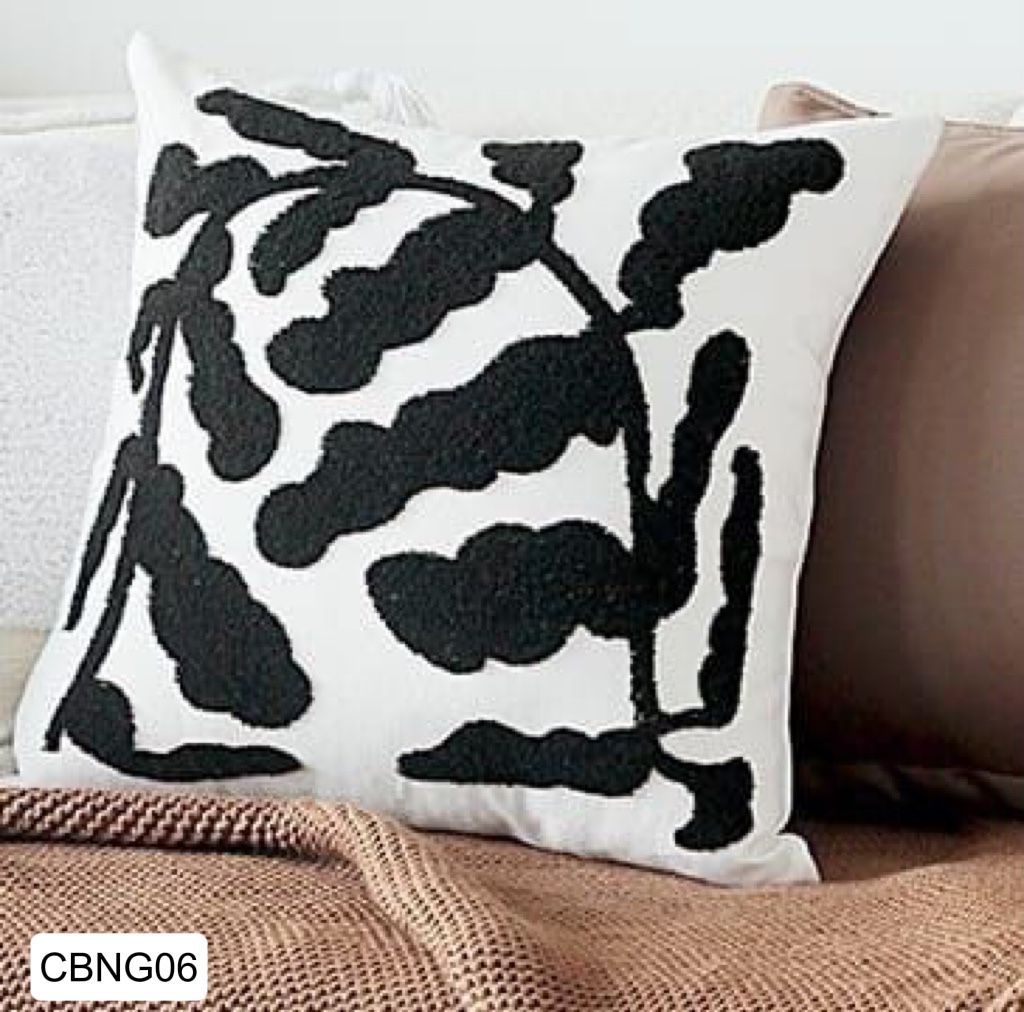Fundas de cojines bordados negro