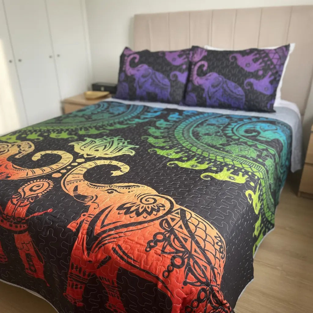 Cubrecamas 2 plazas  estampado mandala