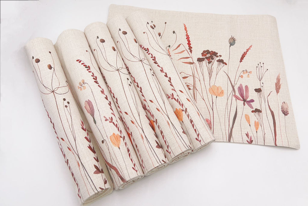 set de 6 individuales repelentes en  lino