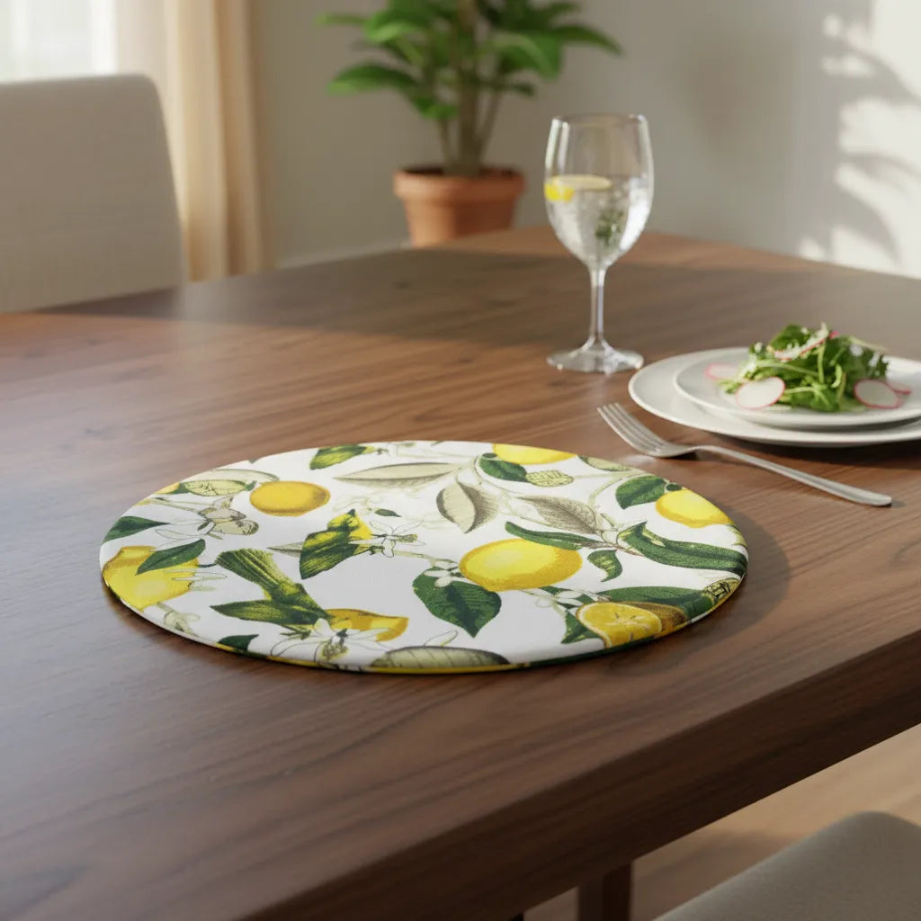 Set de 6 Individuales Redondos Antimanchas “Limonero Mediterráneo”