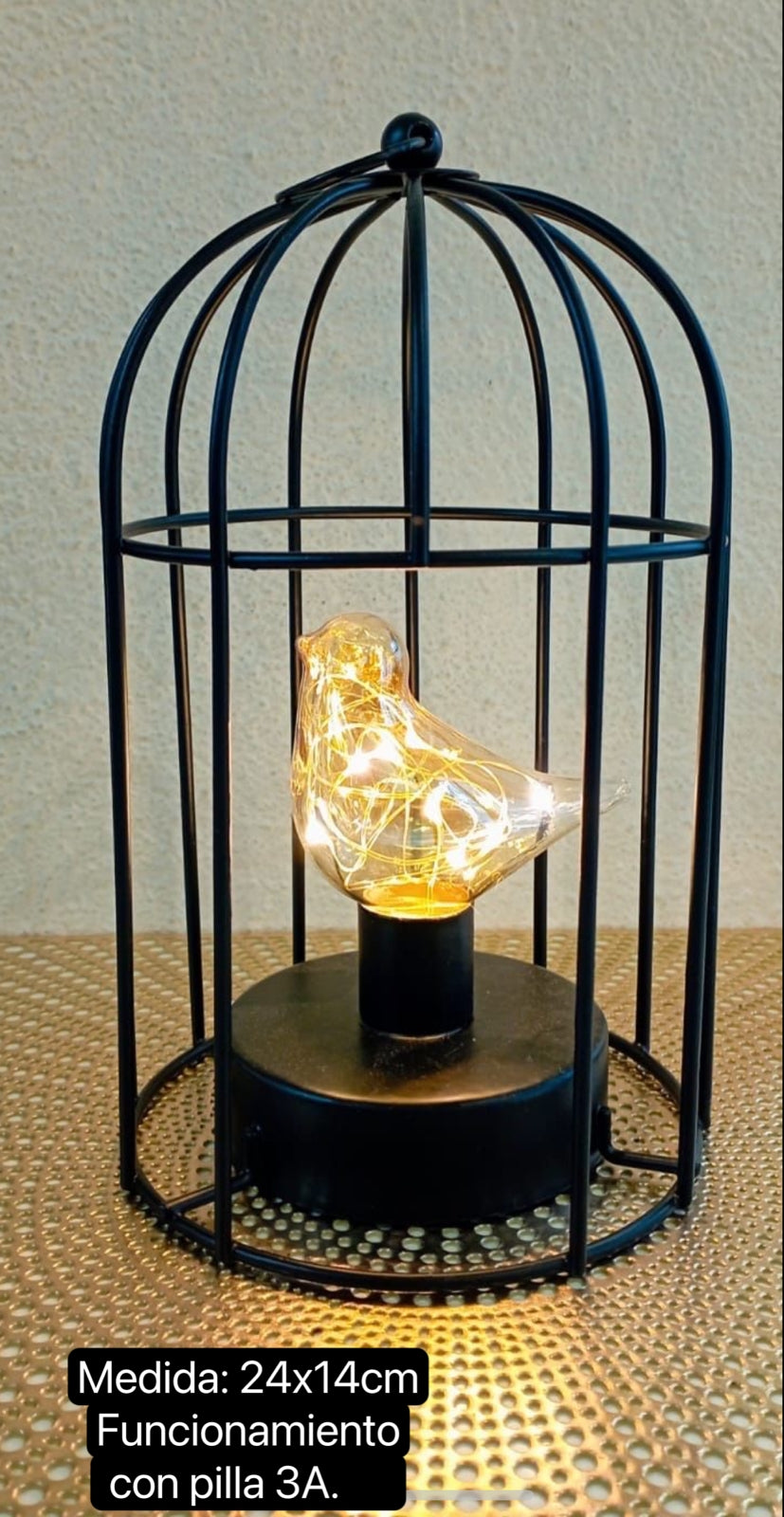 Lampara  jaula pajarito