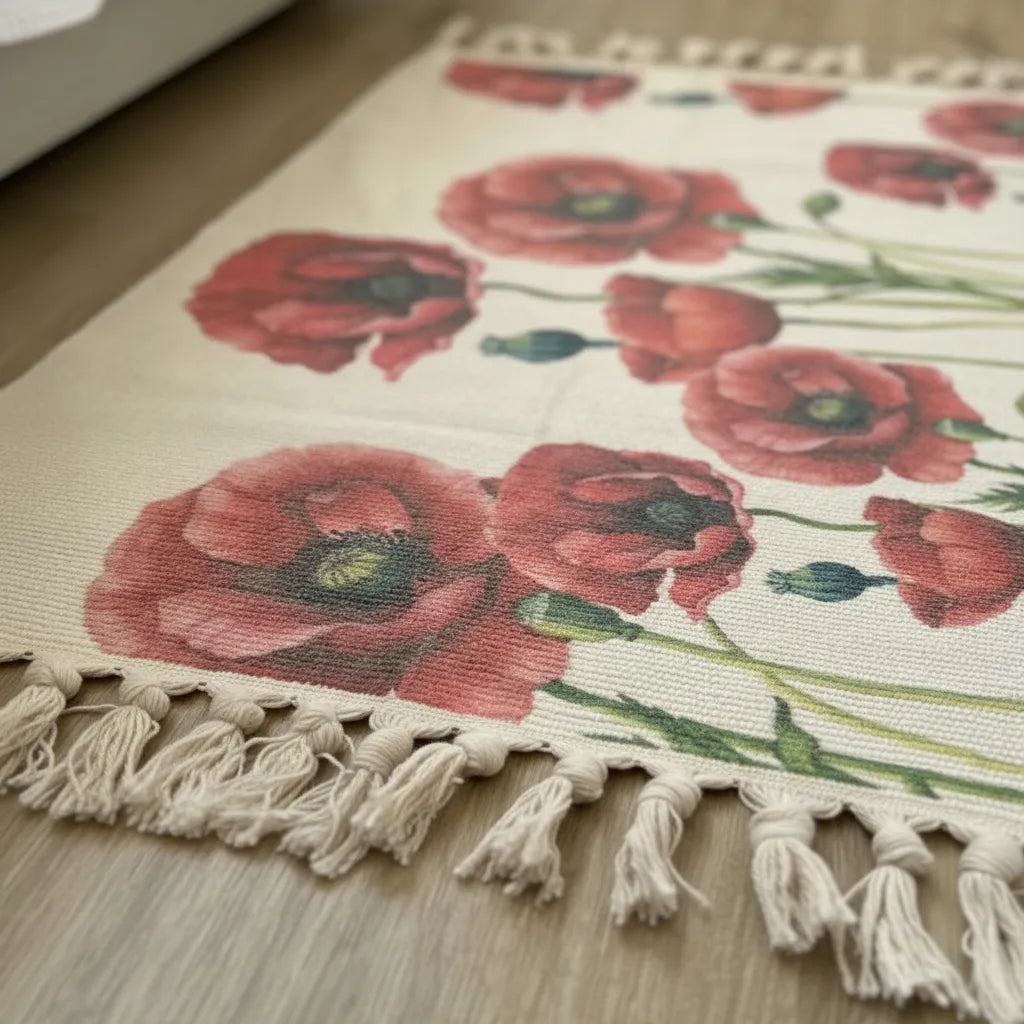 Alfombras Kilim 90 cm x 60 cm, diseño  Amapola