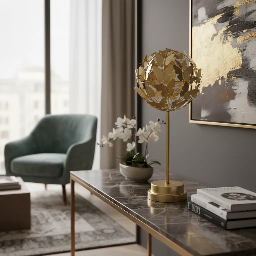 Lámpara Decorativa Mariposa Dorada | Luz Ambiente Elegante
