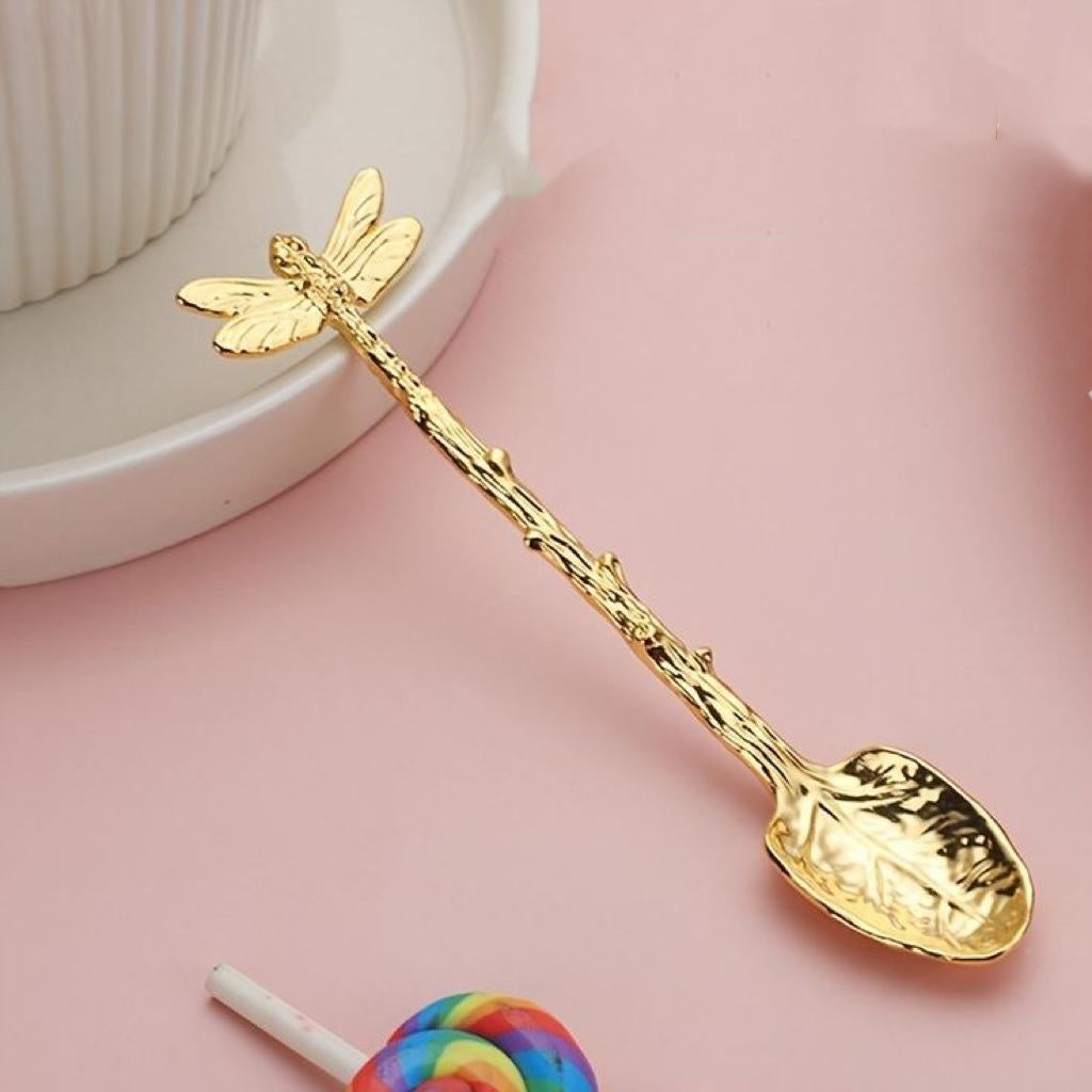 set de 6 tenedores o cucharas para picoteo, diseño libelula