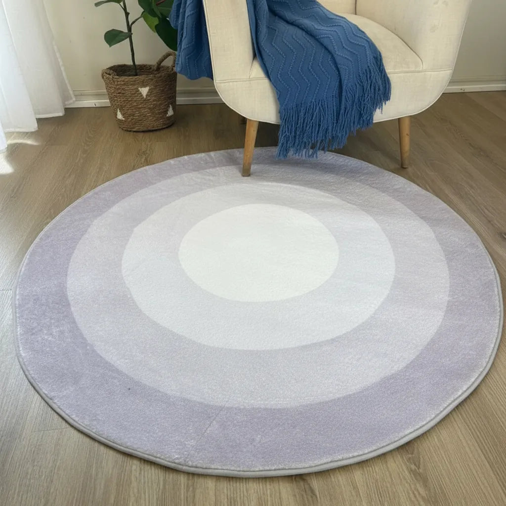 Alfombra De Felpa Con Antideslizante - Circulo Lila