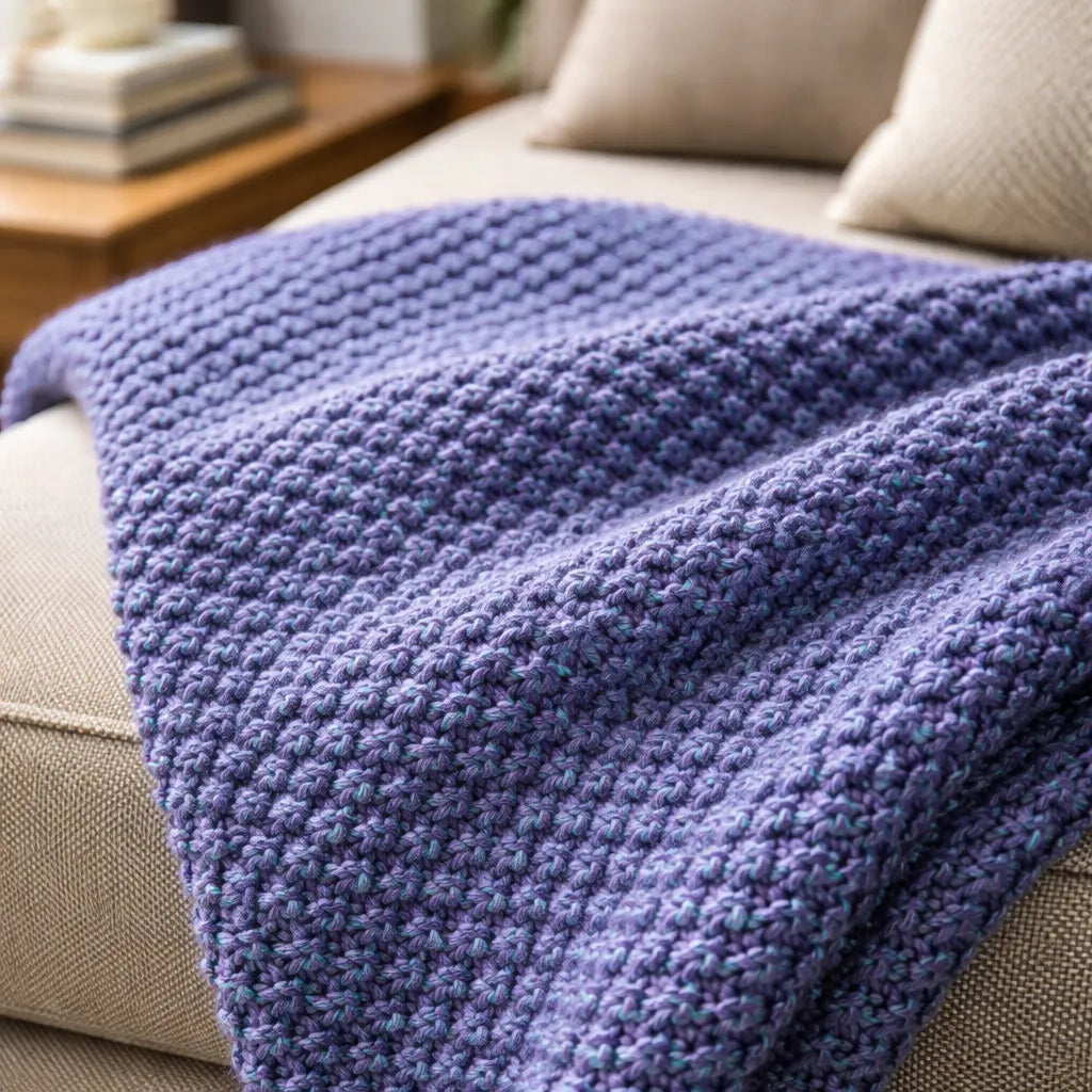 Manta Tejida Estilo Sirena XL | Suave, Cálida y Decorativa - Lila
