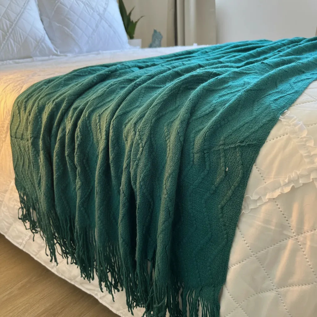 Manta Tejida 120x220 cm verde