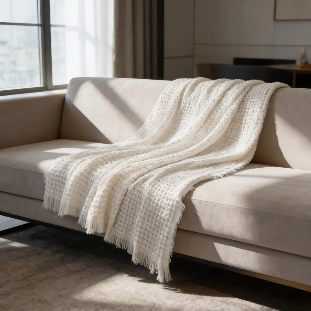 Manta Waffle Blanca Deflecado 200x1.60cm