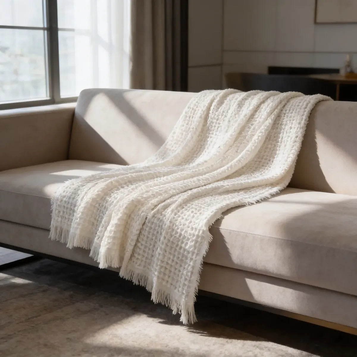 Manta Waffle Blanca Deflecado 200x1.60cm