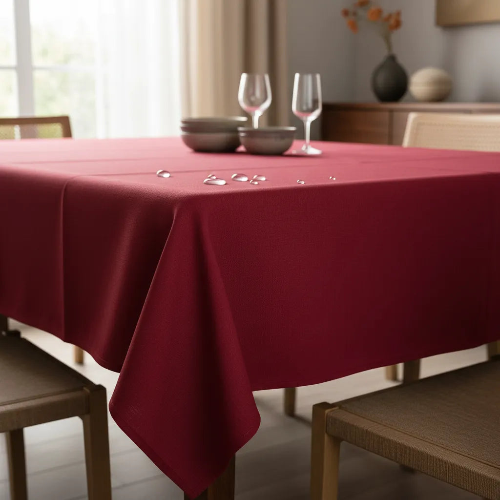 Mantel Repelente · Mesa 6 Puestos · Rojo