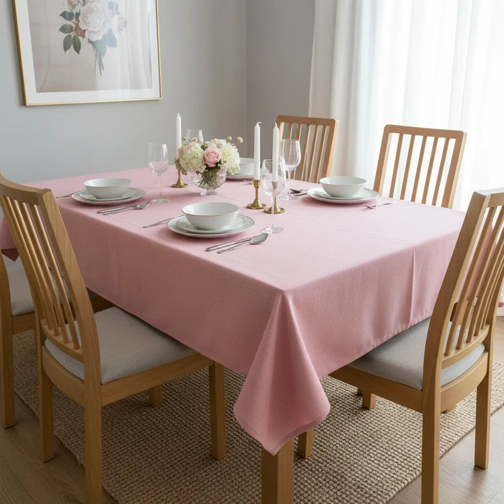 Mantel Repelente · Mesa 6 Puestos · Rosa