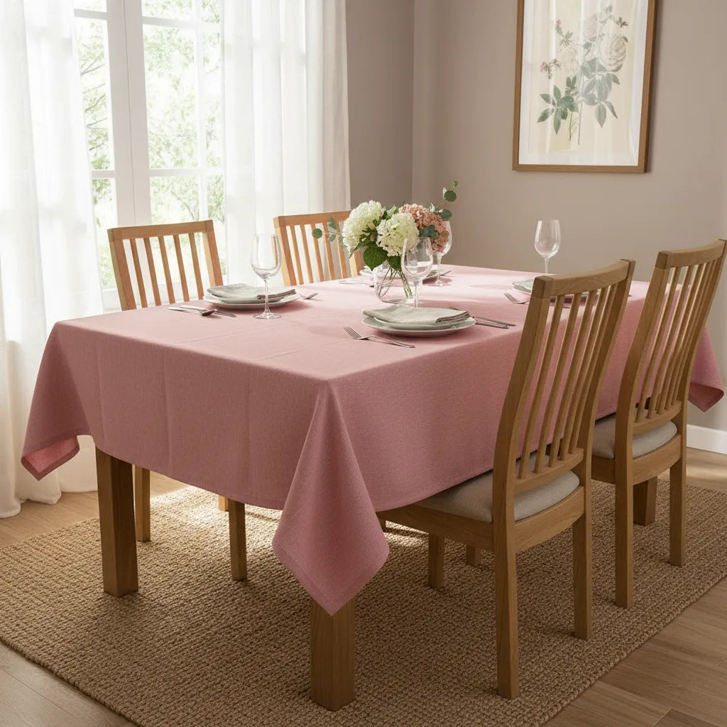Mantel Repelente · Mesa 6 Puestos · Rosa