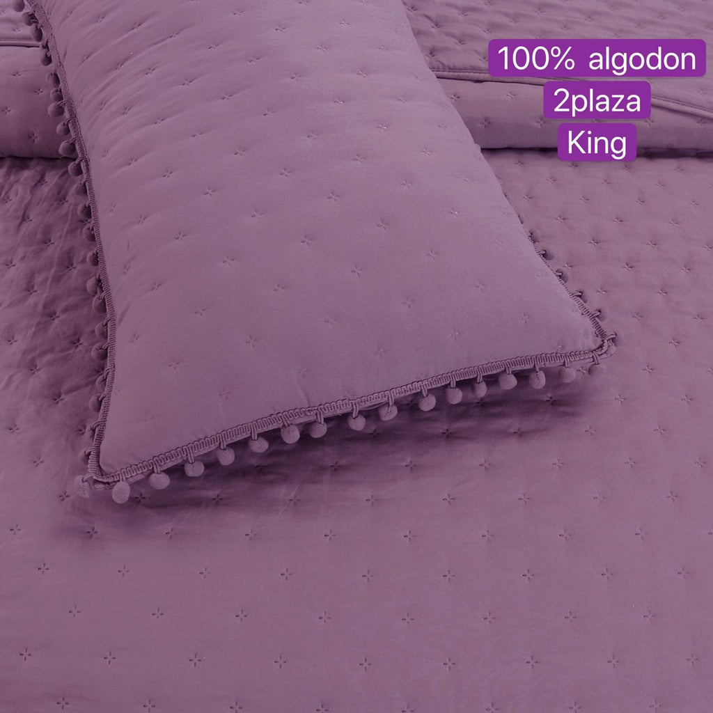 Cubrecamas Algodón con pom poms