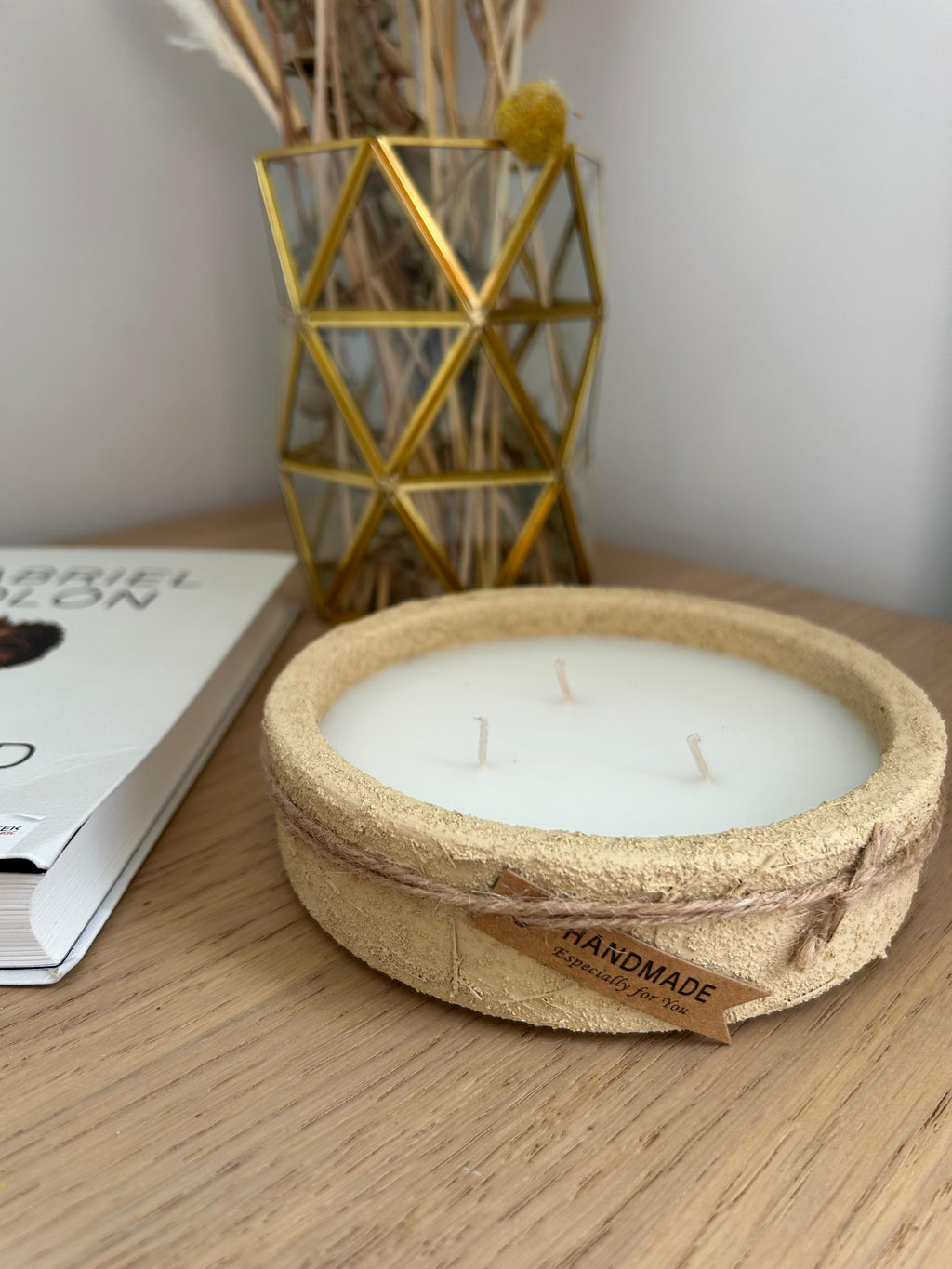 Vela Artesanal Barro Suave Cuenco Bajo