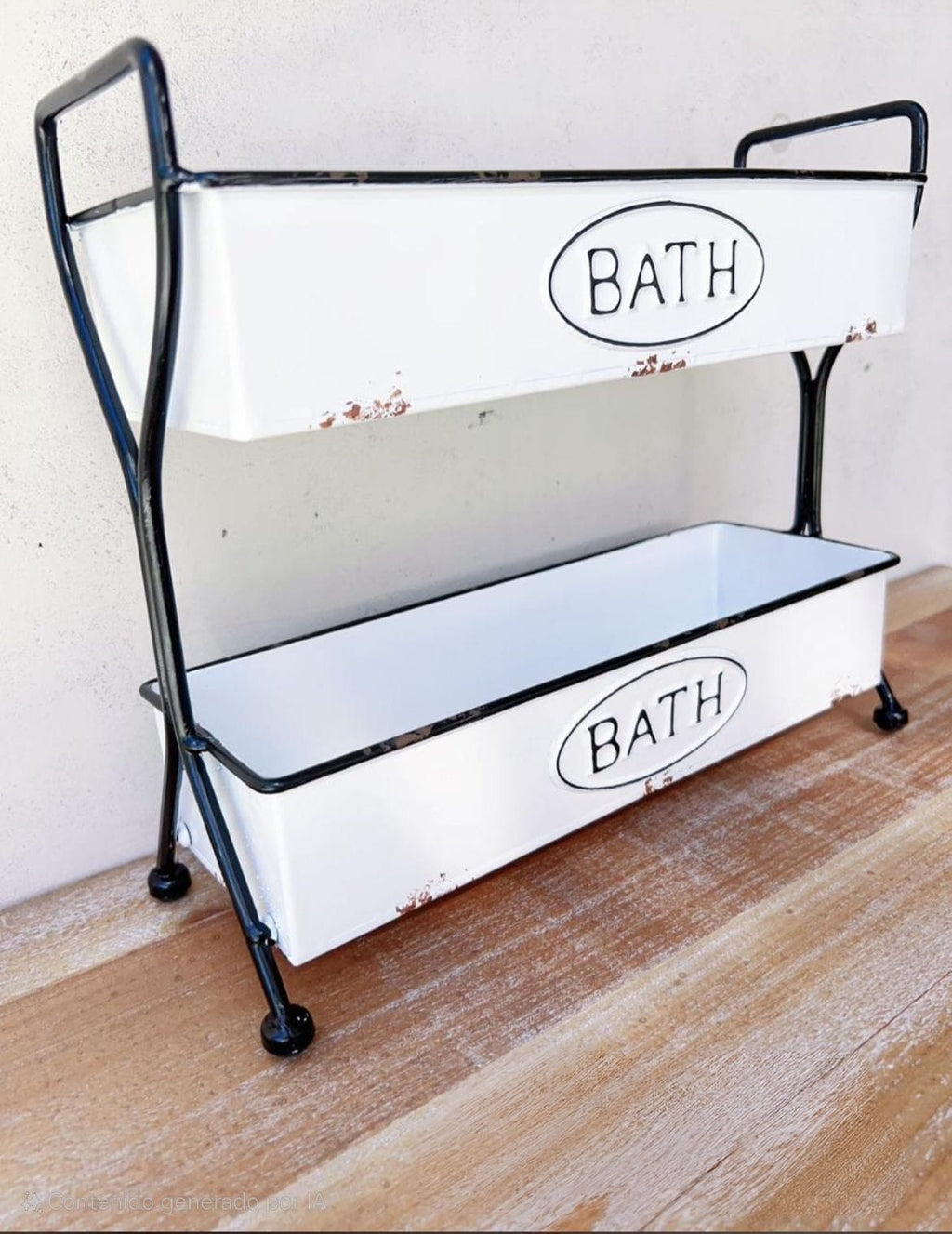 Organizador de Baño 2 Niveles Bath | Repisa Decorativa Blanca