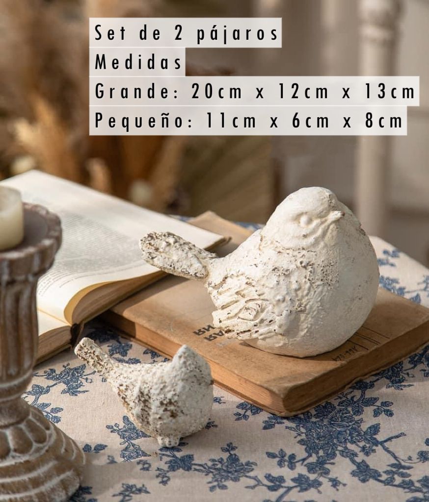 set de 2 pajaros diferente medida