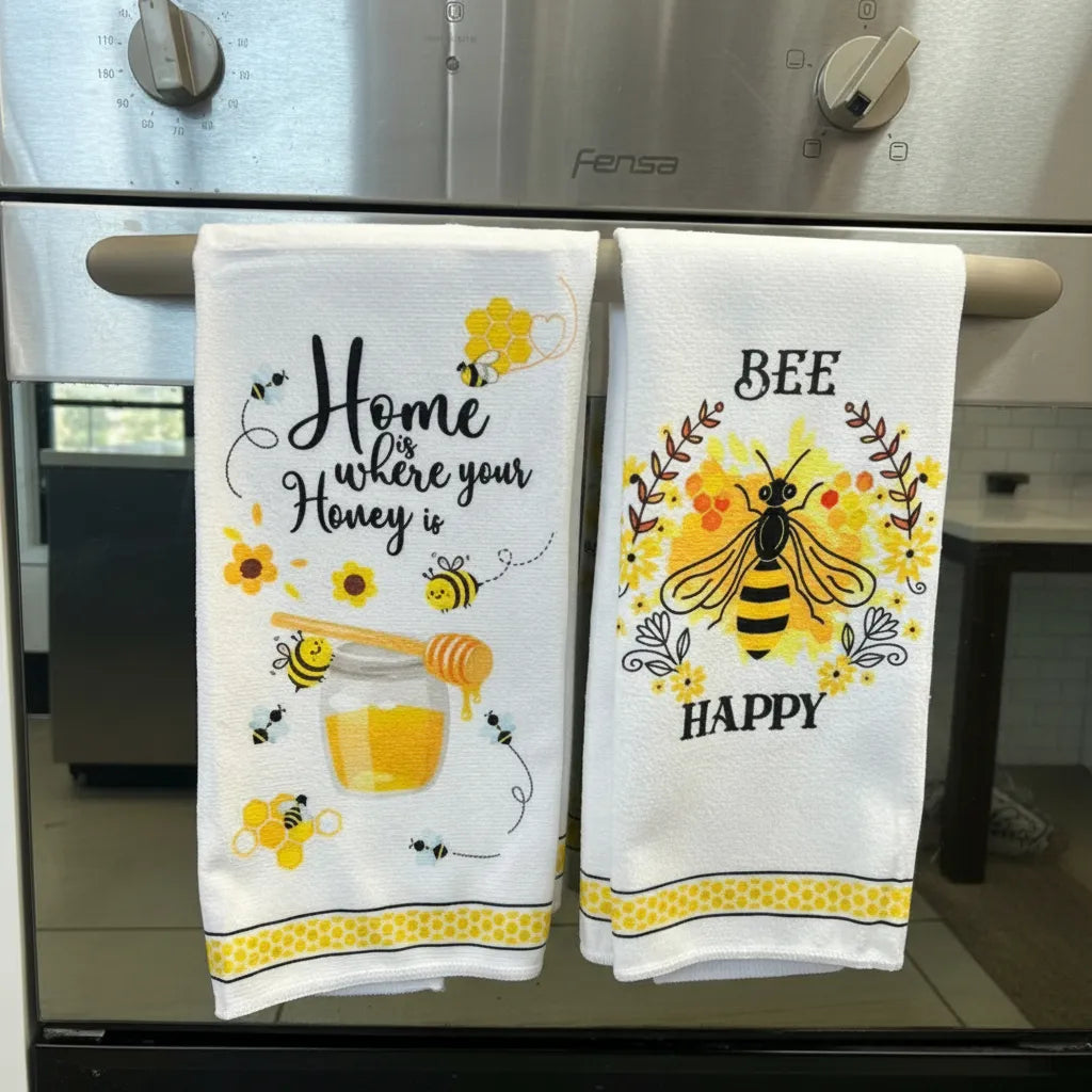 Set De 2 Paños De Tela Rectangulares 45cmx70cm - D Abeja