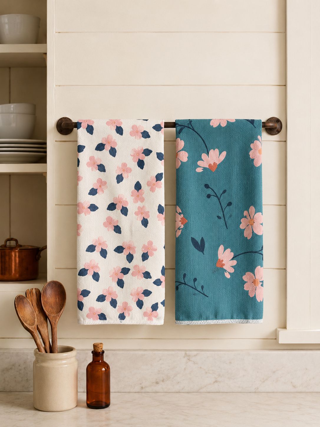 Set De 2 Paños De Tela Rectangulares 45cmx70cm - Magnolia azul