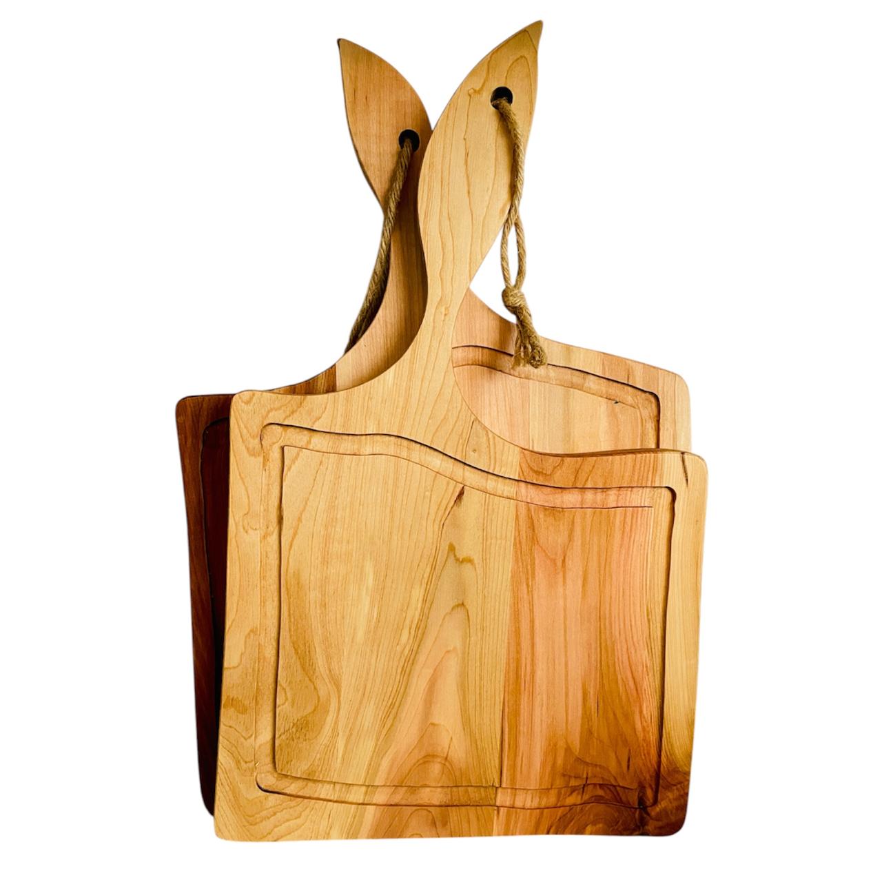 Set de 2 tablas en  madera nativa lenga