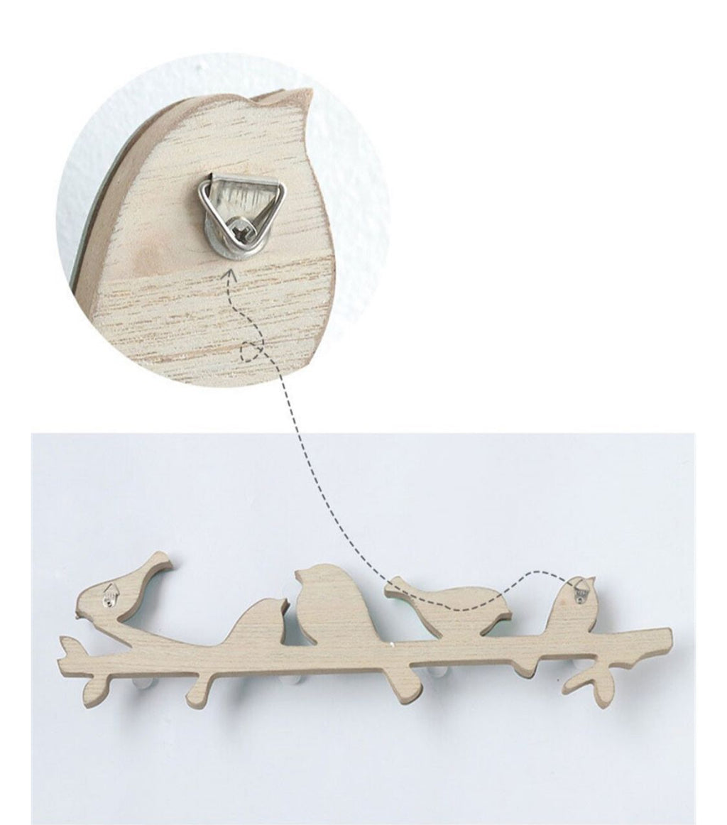 Colgador de pared diseño pájaros