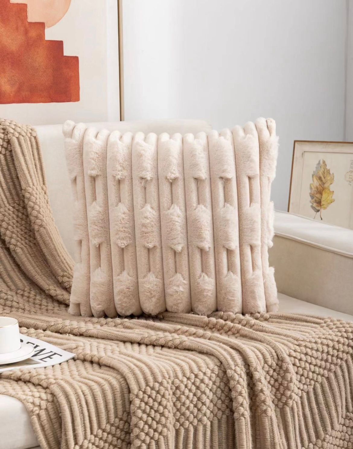 Funda de cojín extra suave con diseño, 45x 45cm