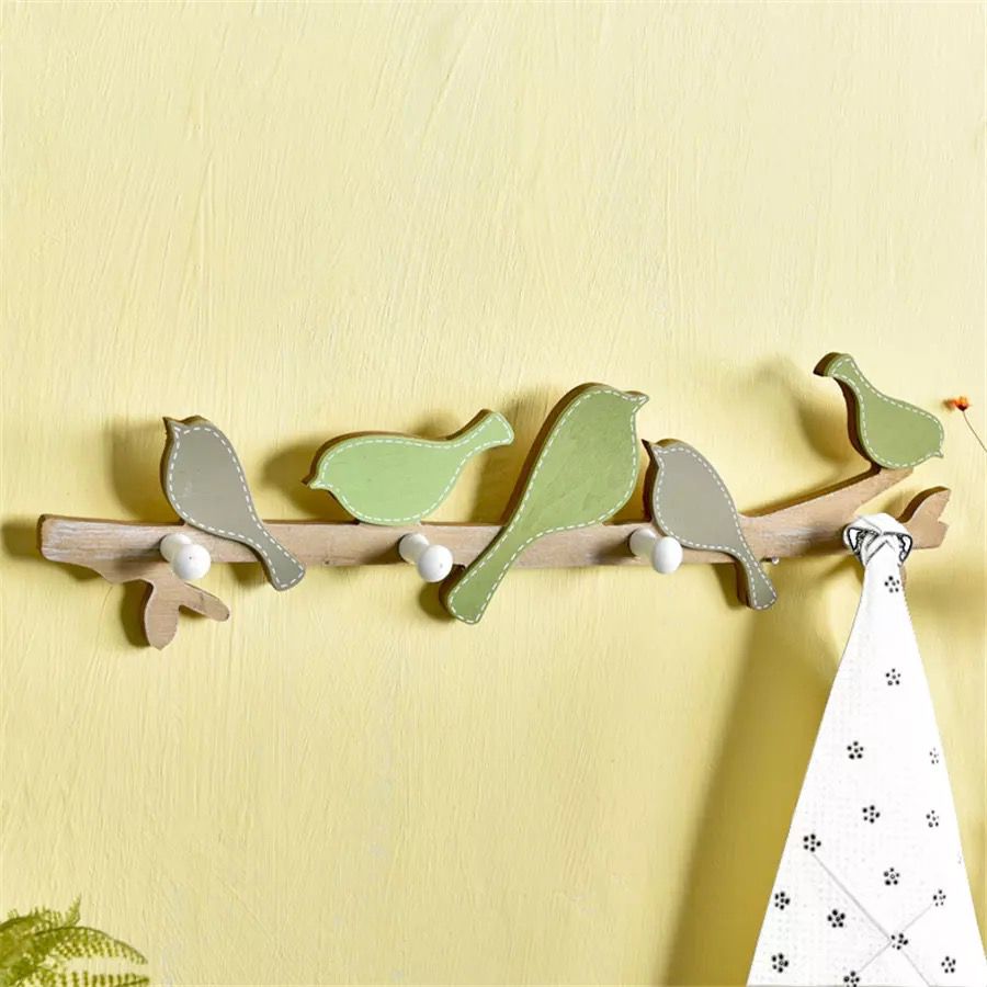 Colgador de pared diseño pájaros