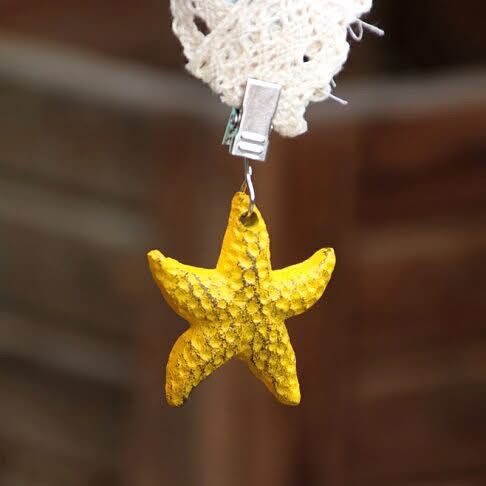 Juego de 4 pesos, para mantel con clip modelo estrella