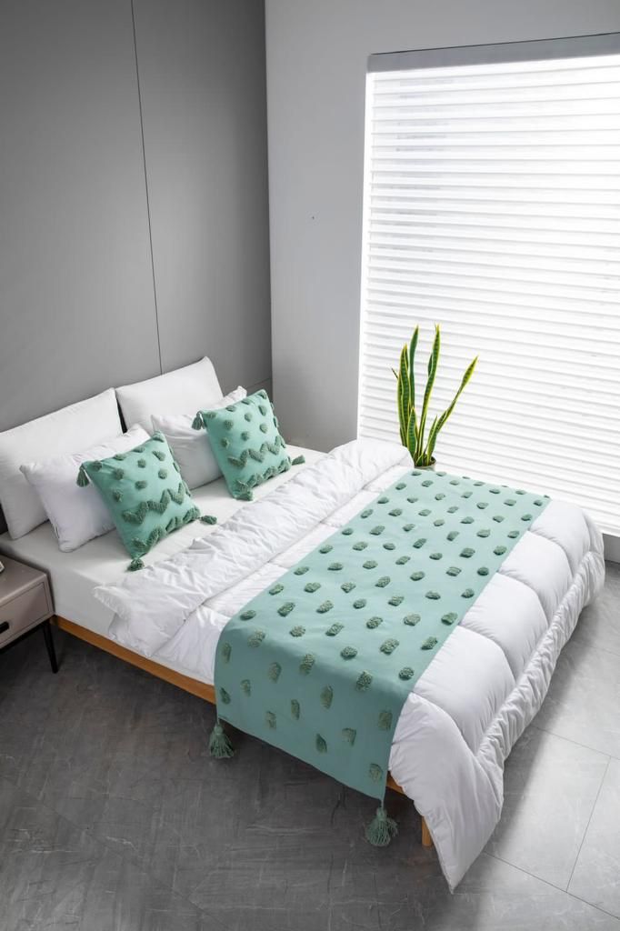 Set de piecera boho + 2 fundas