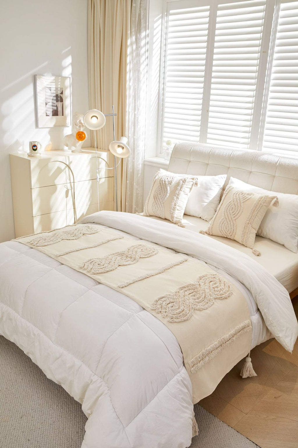 Set de piecera boho + 2 fundas