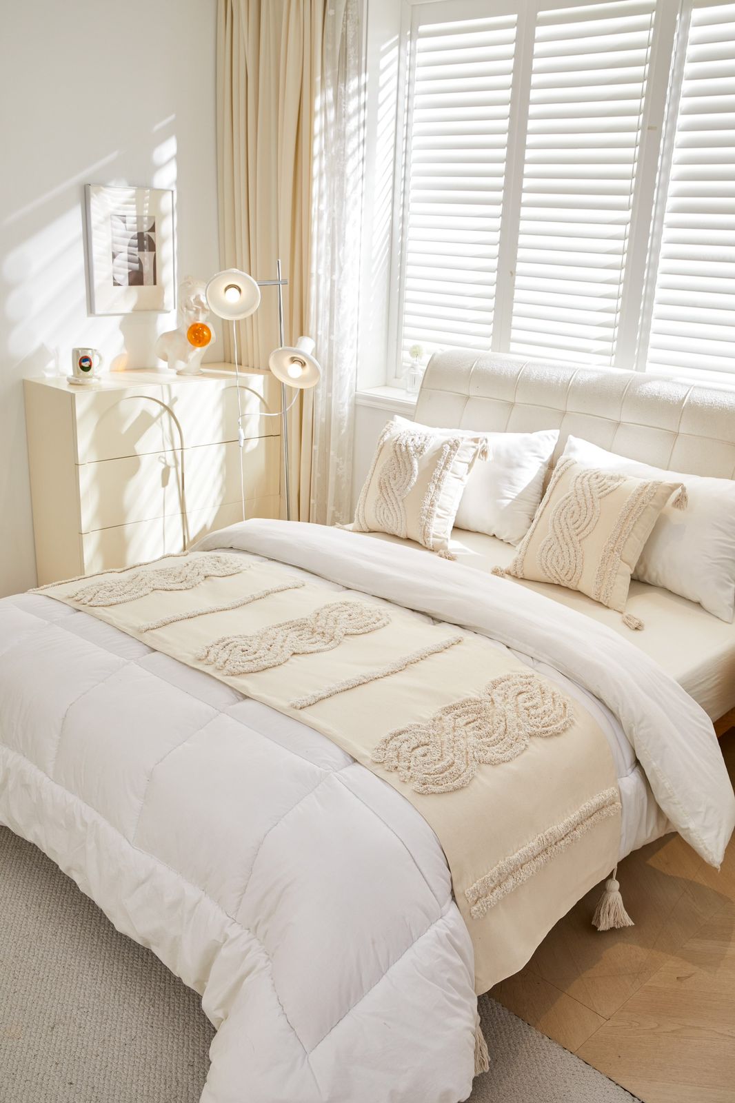 Set de piecera boho + 2 fundas