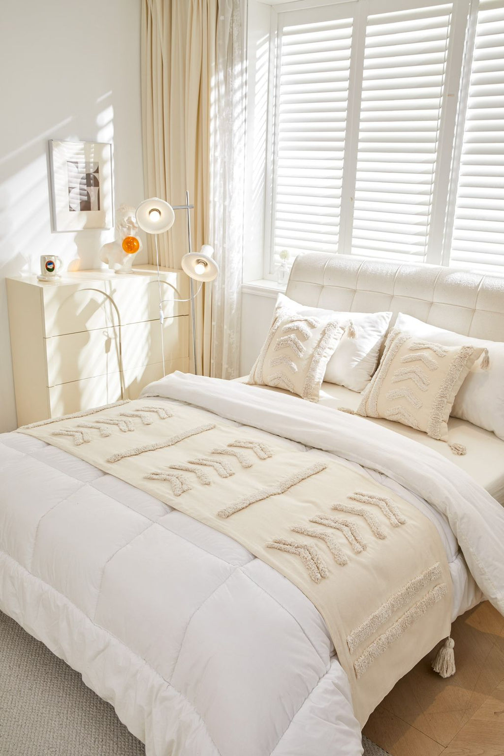 Set de piecera boho + 2 fundas