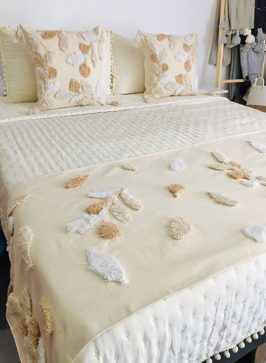 Set de piecera bohemia + 2 fundas