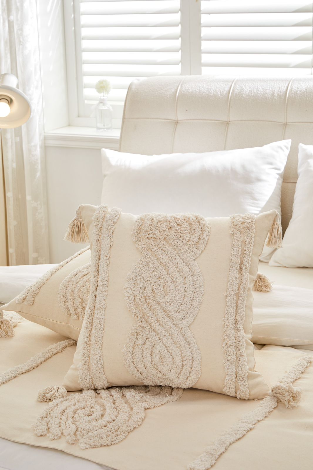 Set de piecera boho + 2 fundas