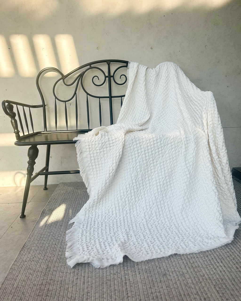 Manta Waffle Blanca Deflecado 200x1.60cm