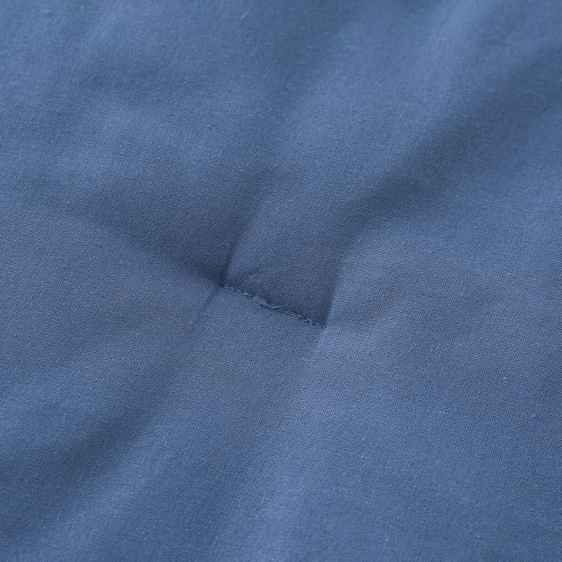 Set de piecera lino azul con 2 fundas de almohada