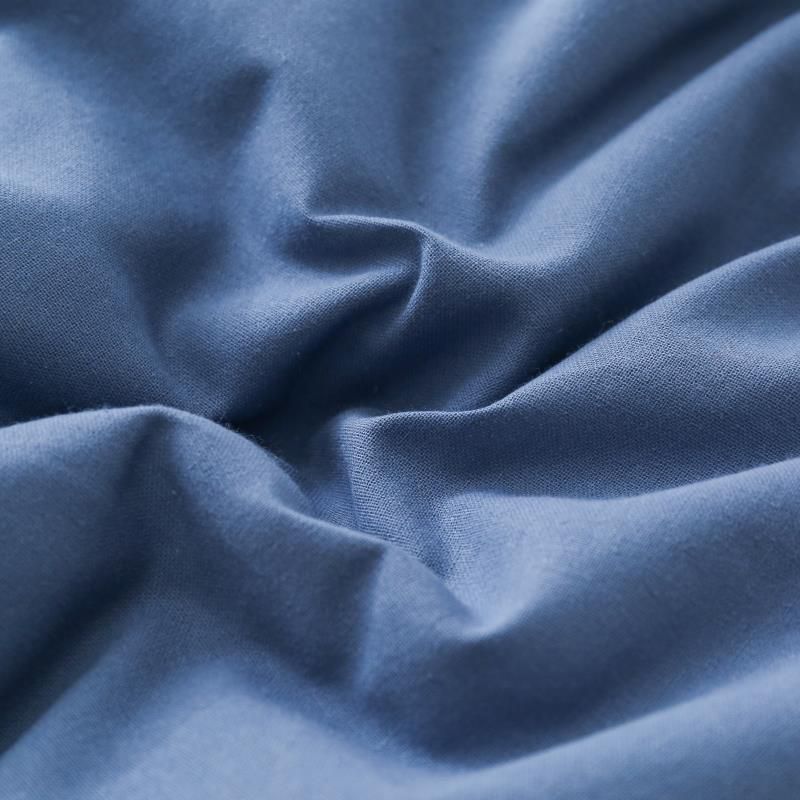 Set de piecera lino azul con 2 fundas de almohada