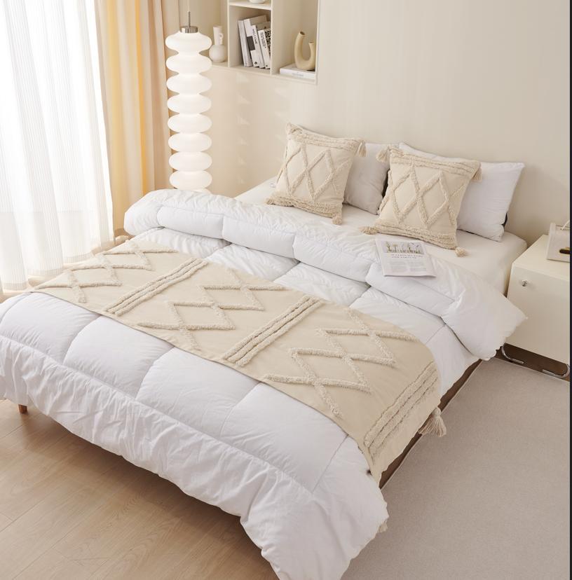 Set de piecera boho  rombo + 2  fundas