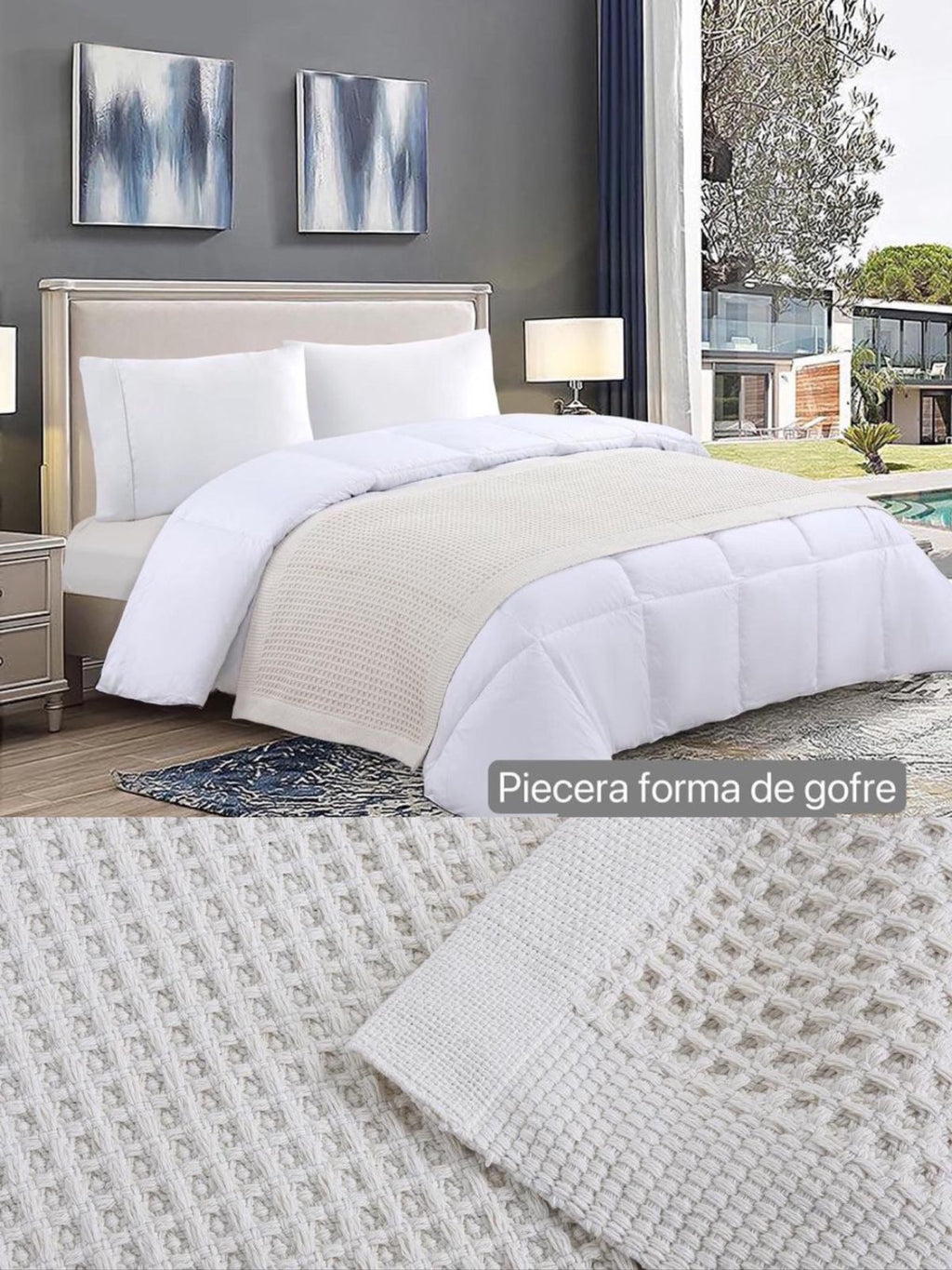 Piecera tejida waffle