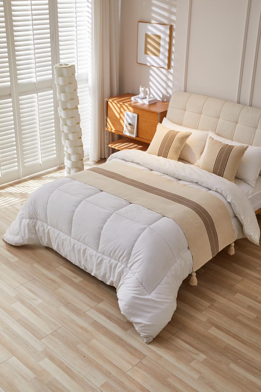 Set de piecera tejida + 2 fundas, nuevo diseño.