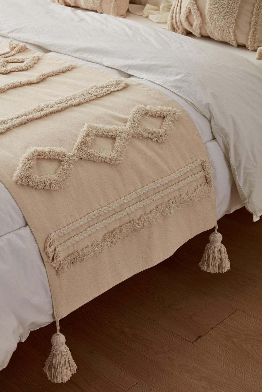 Set de piecera algodon, diseño trenzas + 2 fundas