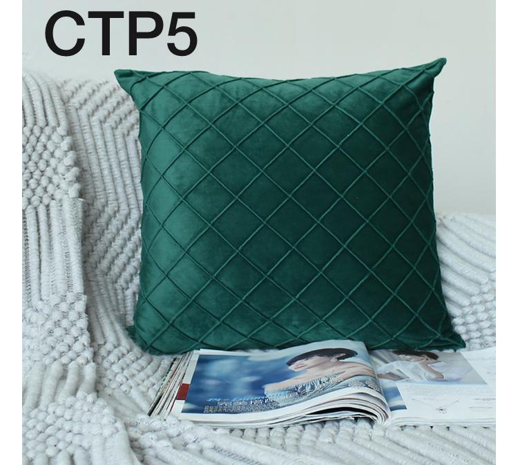 Fundas de cojines de terciopelo, con pliegues. verde esmeralda