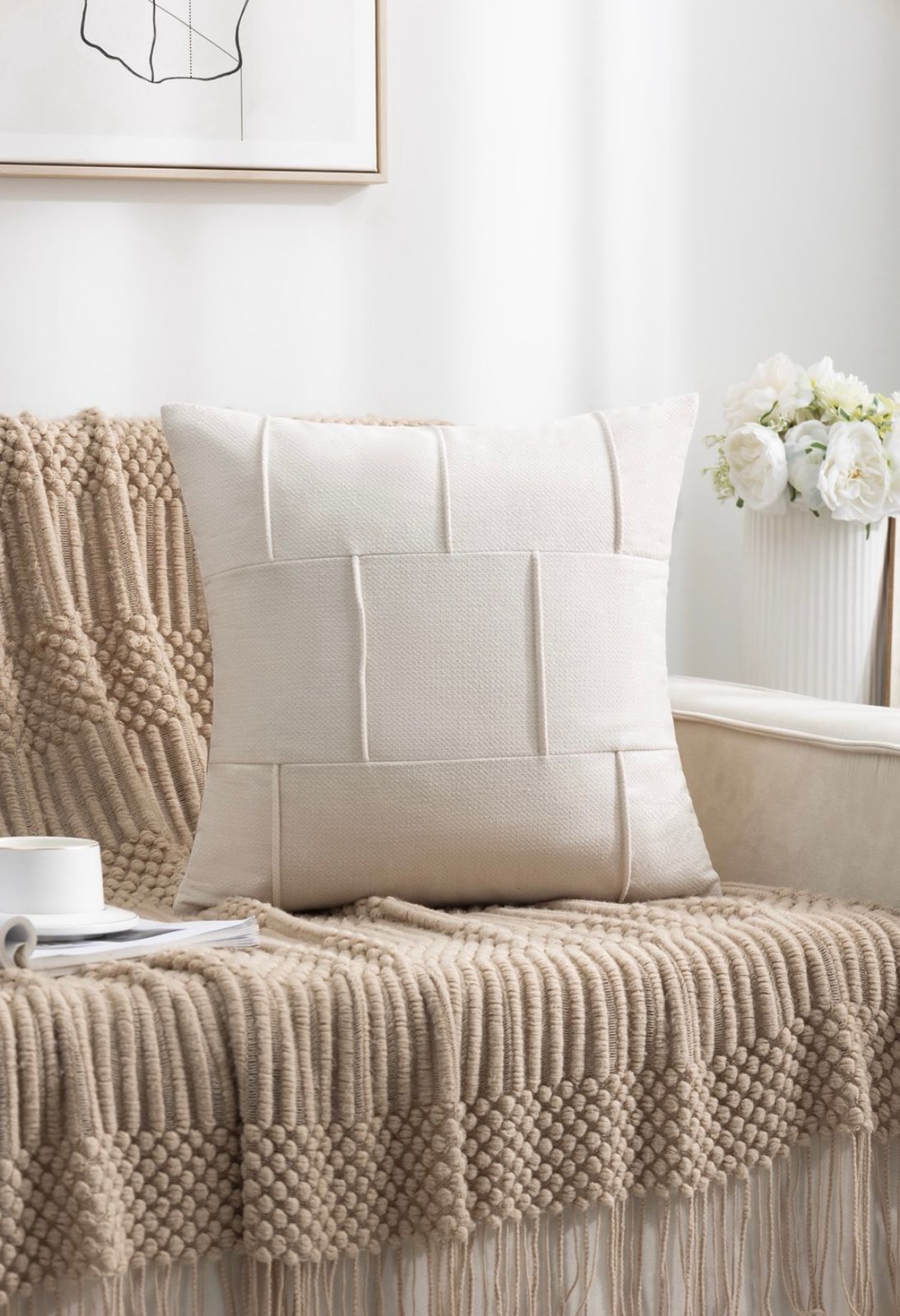 Funda de cojin plisado