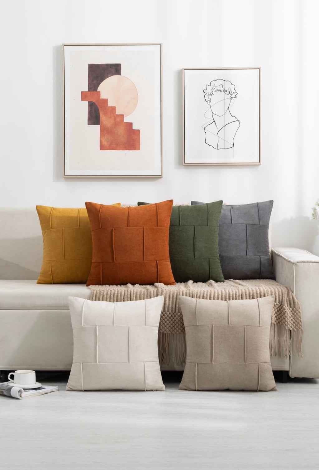 Funda de cojin plisado