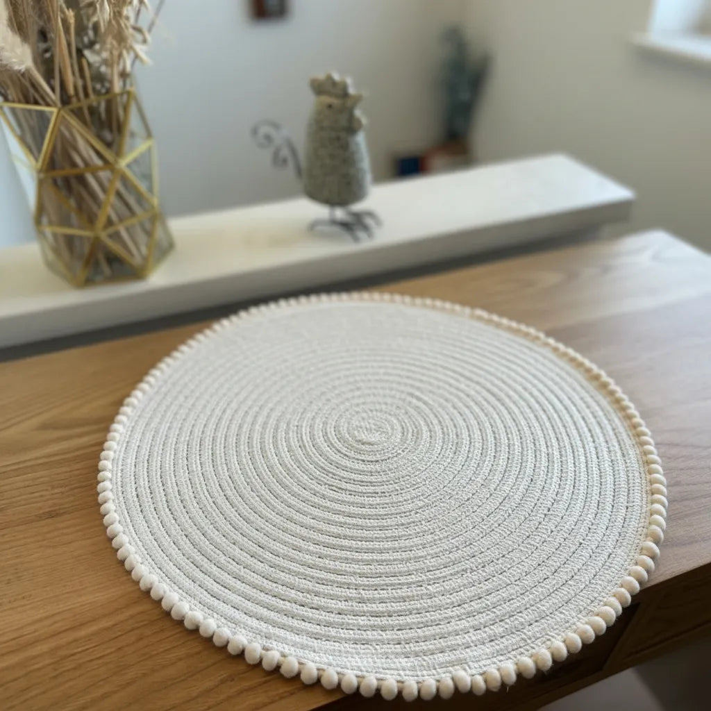 Individuales con pom pom