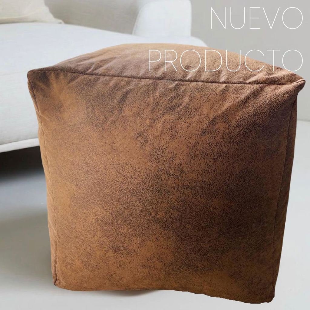 Pouf  de tela  ecocuero cuadrado 45x45cm