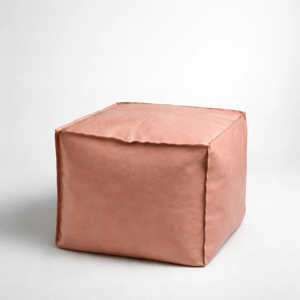 Pouf Cuadrado de Ecocuero 45x45 cm – Asiento Decorativo Moderno para Living, Dormitorio o Sala