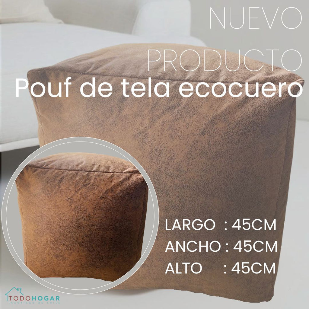 Pouf  de tela  ecocuero cuadrado 45x45cm